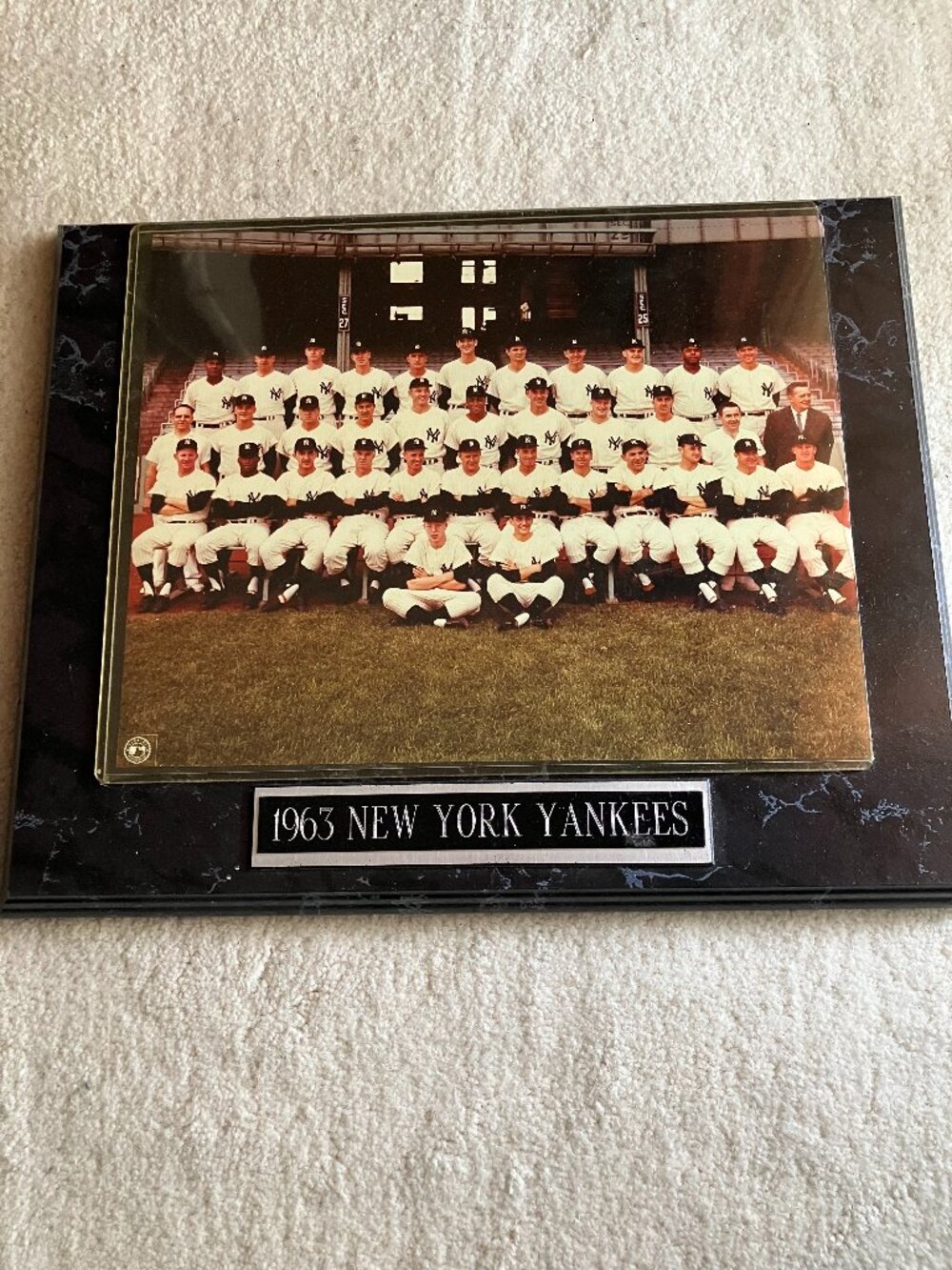 1963 New York Yankees Team Picture Plaque